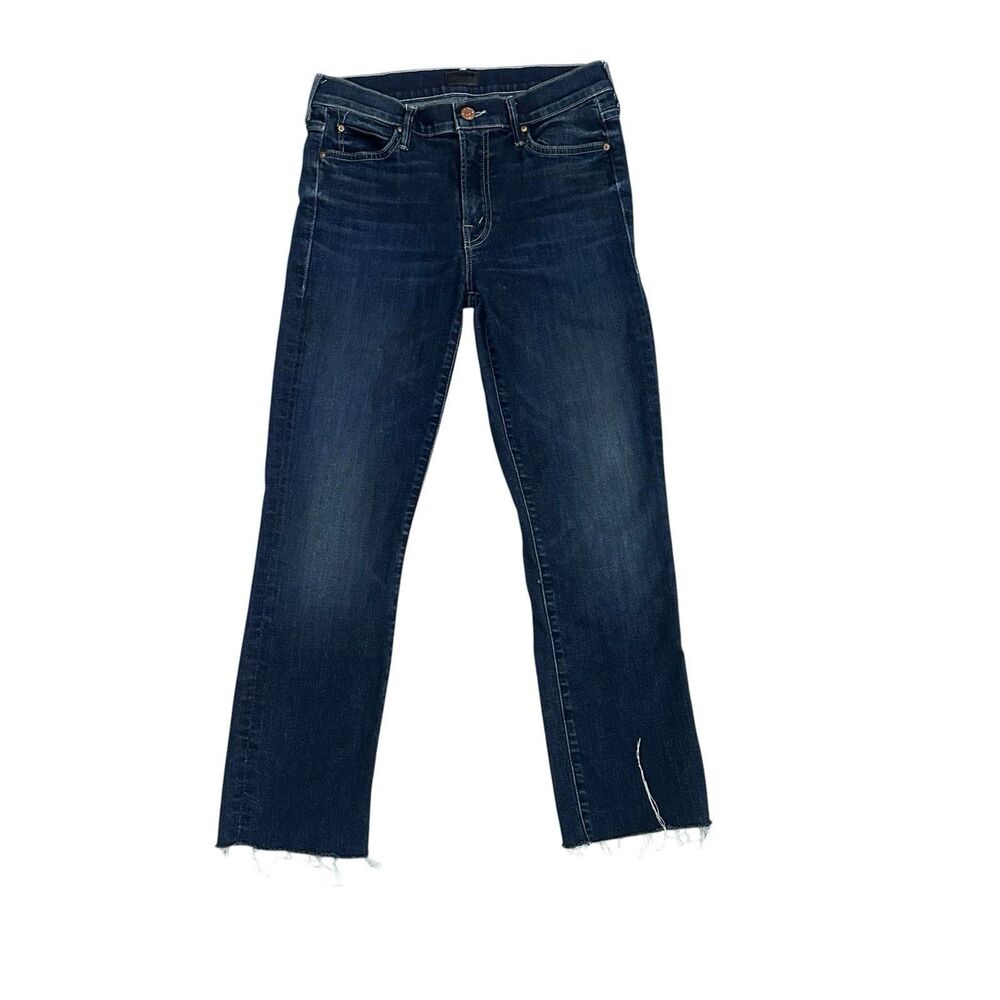 Mother Jeans Womens Blue Size 28x26 The Rascal Ankle Snippet Frayed Straight Leg